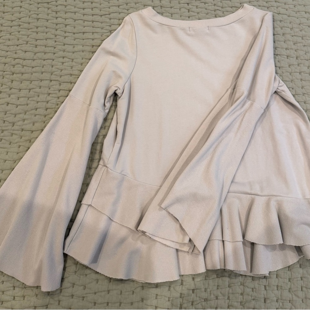 Altar’d State Dramatic Bell Sleeve Ruffle Top - Picture 2 of 6